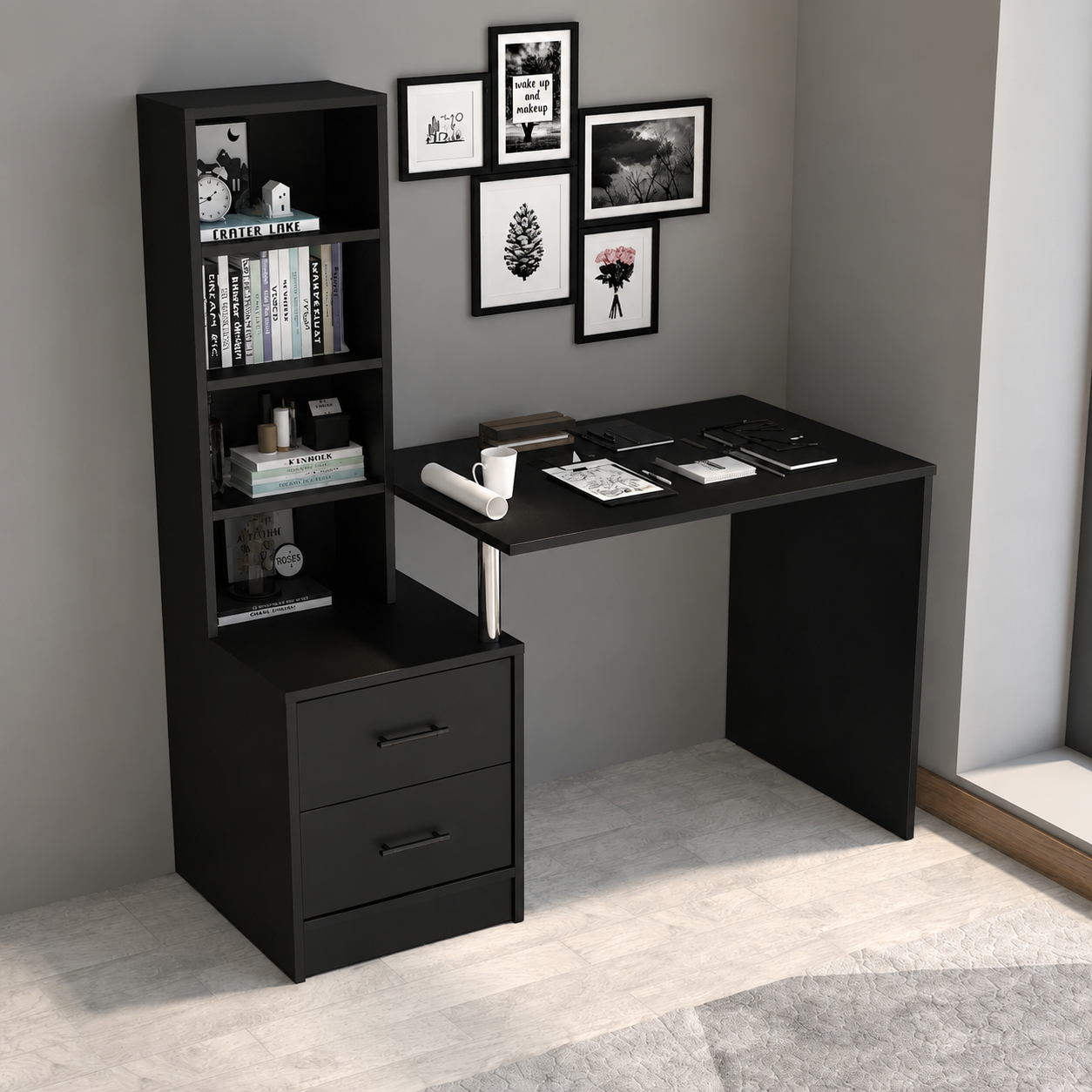 میز کار مدرن و کاربردی؛ ترکیب زیبایی و نظم mdf پاکچوب قابل جابجایی و بدون نیاز به نصاب